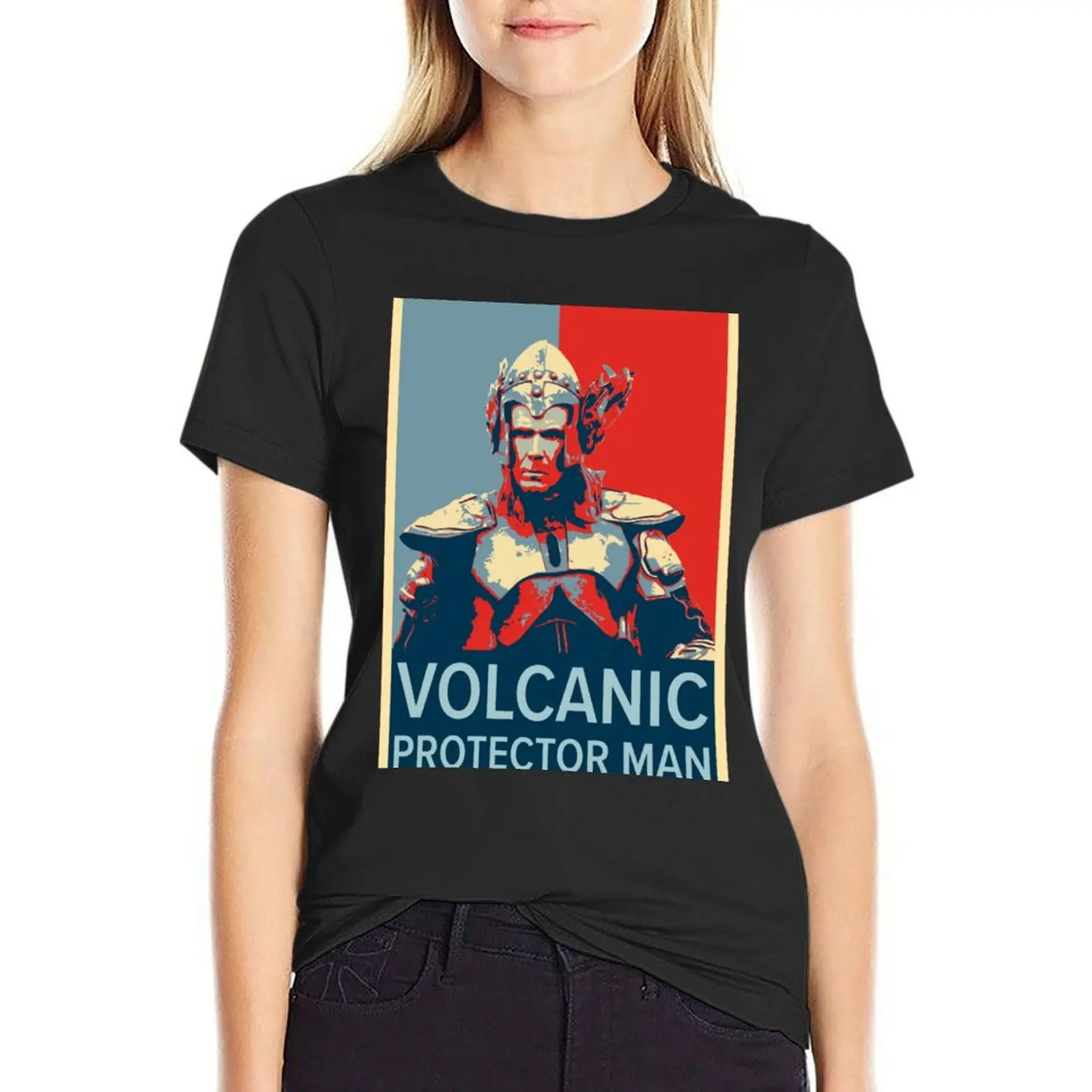 

Fire Saga, Volcano Man, Volcanic Protector Man, Eurovision So T-Shirt tops vintage t-shirt dress for Women plus size
