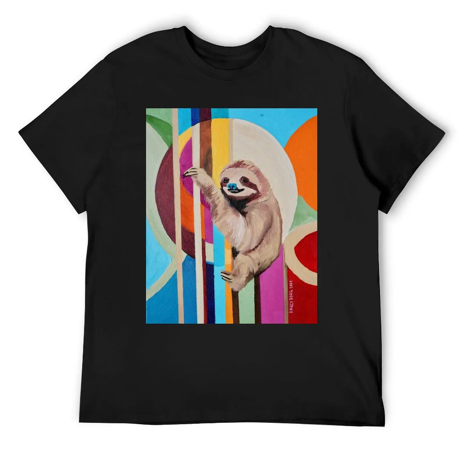 Sloth in Geometrics Painting T-Shirt boys whites oversized t shirt Blouse anime figures clothes for men