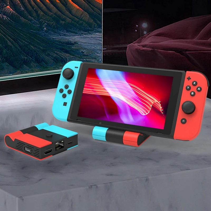 1080P อะแดปเตอร์ Dongle พอร์ต Gigabit Ethernet สําหรับ Nintendo SWITCH Dock Station HUB ประเภท C ถึง HD TV สําหรับคอนโซล SWITCH ทนทาน A