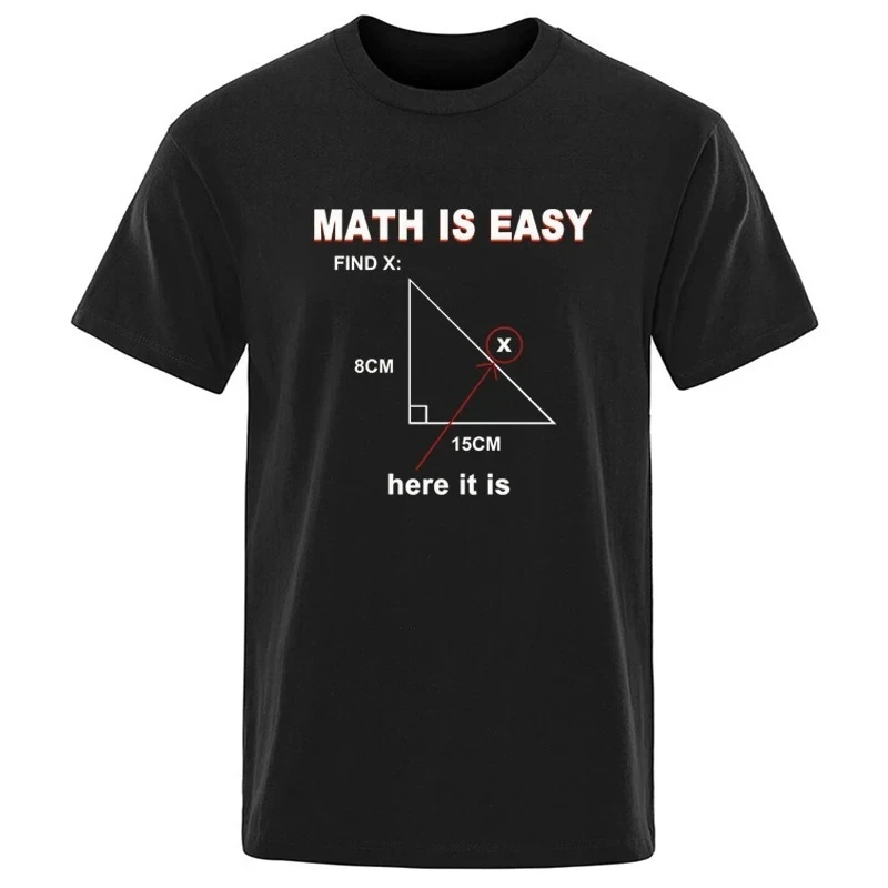 Men's High Quality T-shirt Cotton Blend Casual Funny Math Print Cool Loose O-neck T Shirt for Men Short Sleeve T-shirt Male Tops