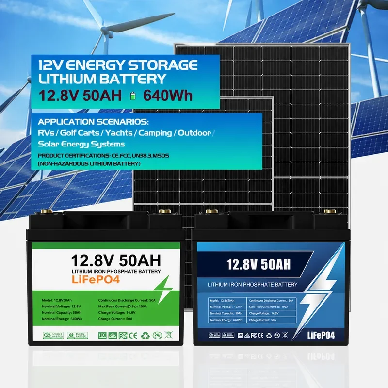 for 12.8V 50Ah Lithium Iron Phosphate Battery Pack Customized Lead Acid to Lithium Energy Storage for Outdoor Emergency Use