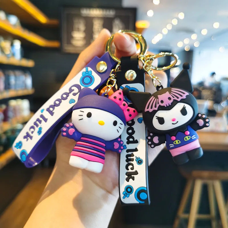 

New Cute Cartoon Sanrio Keychain Hello Kitty Doll Kurorami Key Ring Schoolbag Hanging Ring Cute Personalized Gifts Y2k Fashion