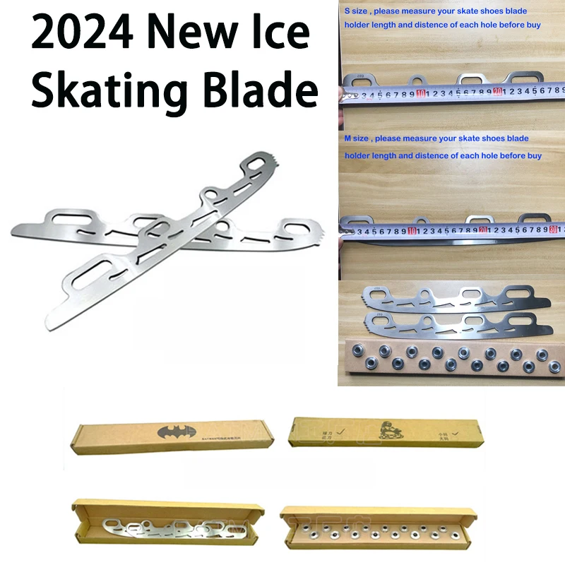 2024 New Ice Skating Blade Stainless Steel Inline Figure Skate with Knife Tooth for Adult Children Kid Beginner Paints Ice Blade