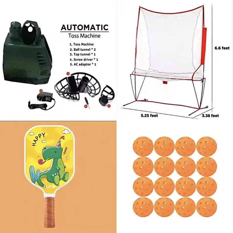 Custom Portable Pickleball Machine Set with Paddle Net Balls Children Outdoor Training