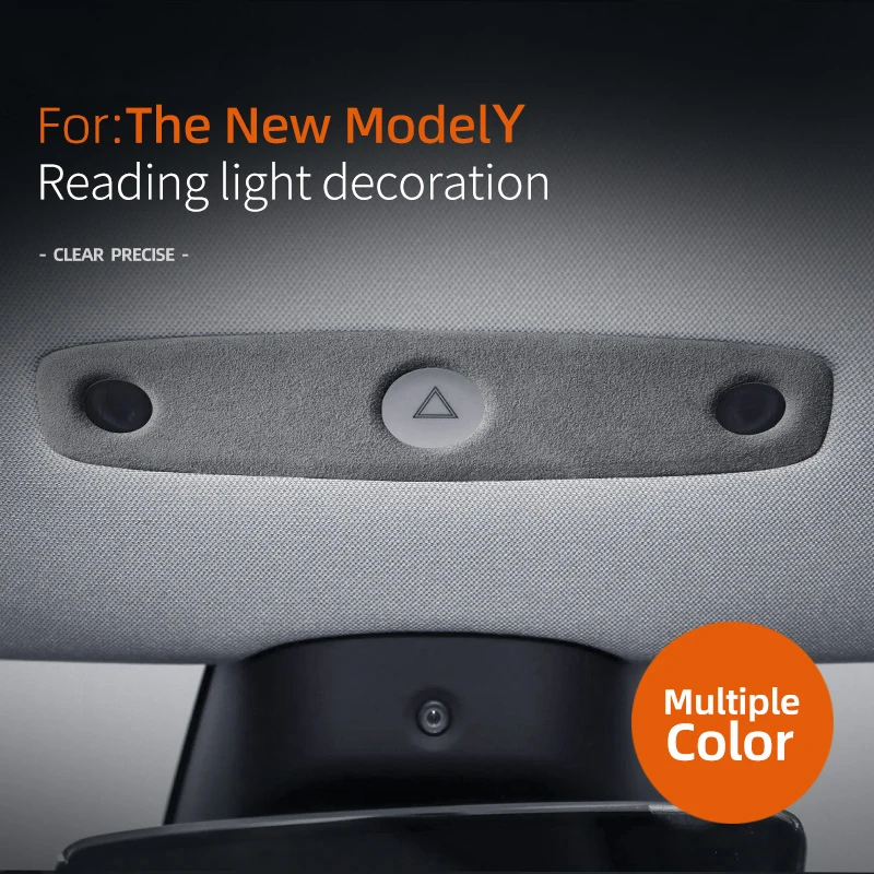 

For Tesla Model Y Launch Juniper 2025, A lcantara Overlay Super Suede Front Reading Light Panel Decorative Cover Car Accessories