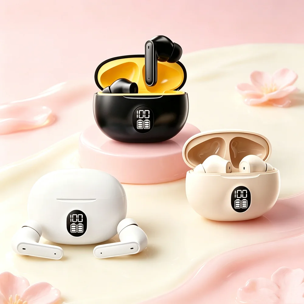 Wireless Bluetooth Music Headphones Creative Design Power Display Long Battery Life Sports Headphones