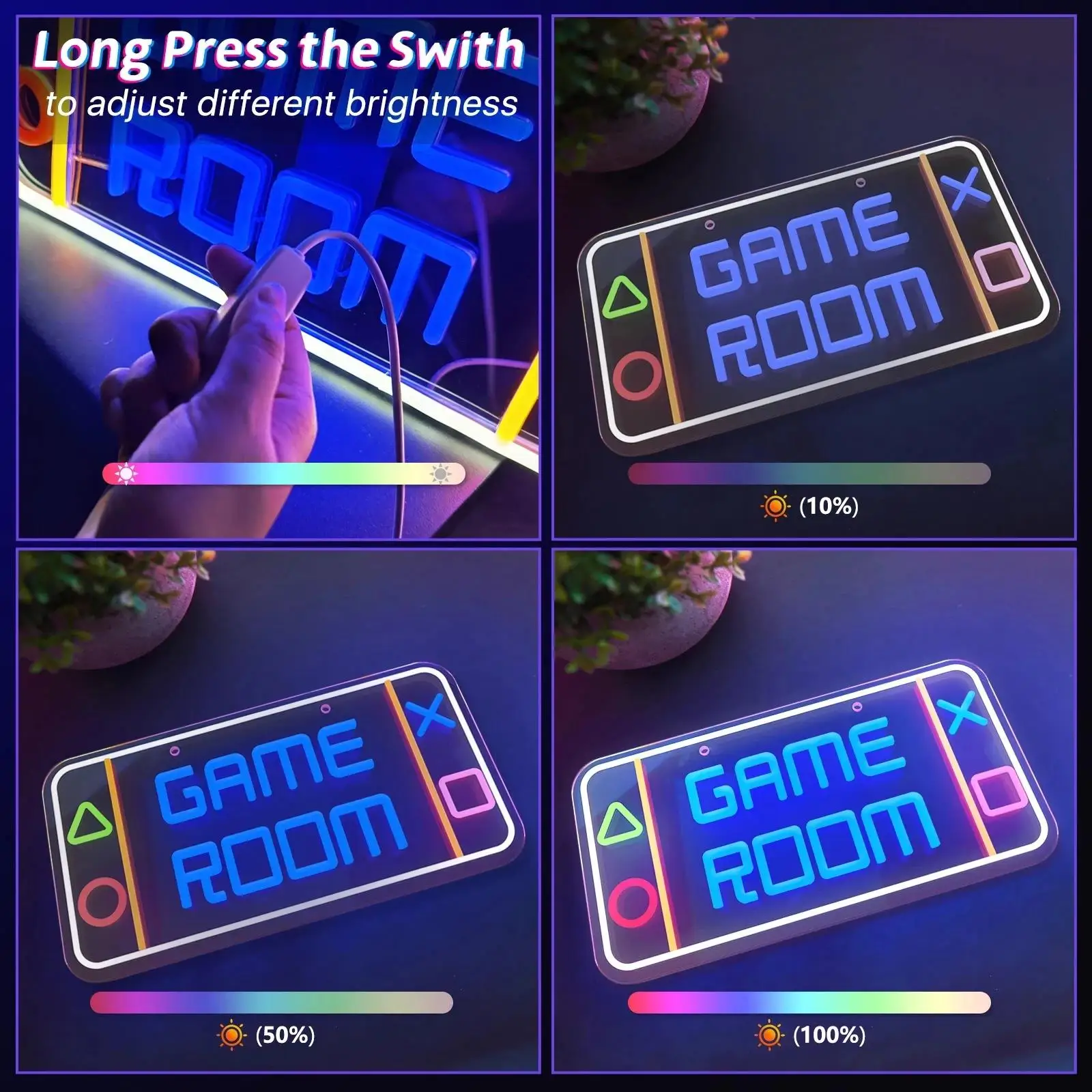 Enseignes au néon personnalisées pour salle de jeux, lumières LED pour chambre à coucher, décoration de jeu, cadeaux pour garçons et adolescents,
