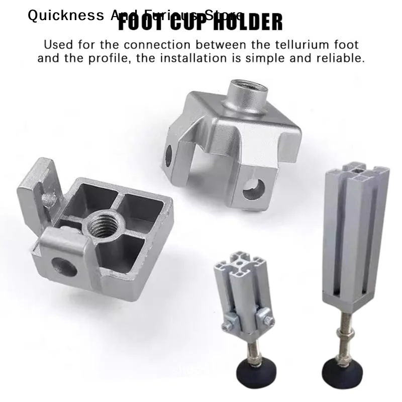 M8 M10 M12 2020 3030 4040 4545 Caster Foot Wheel Cup Connection Block Fixing Block Aluminum Profile Foot End Connection Block