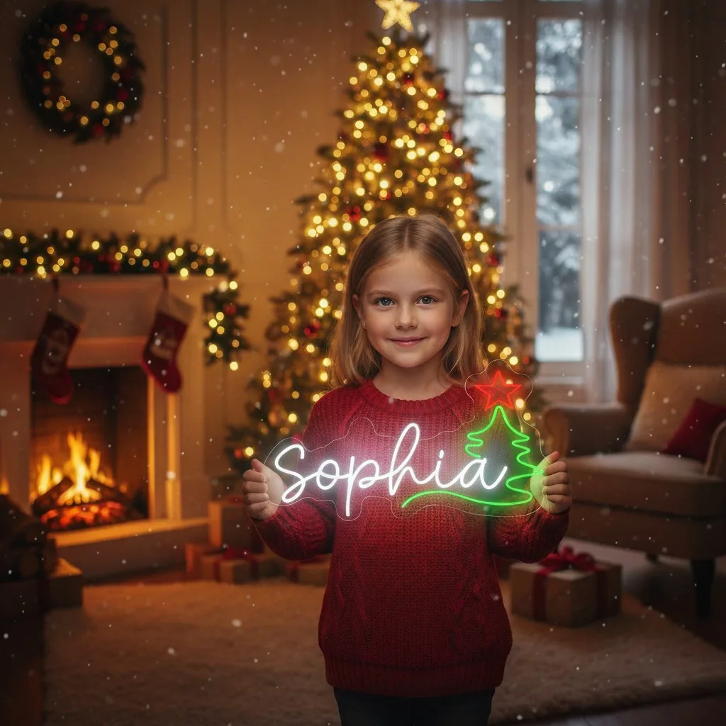 Merry Christmas Custom Neon Sign Art - Festive Neon Wall Decor for Home, Yard & Christmas House New Year Decoration For Kid Gift