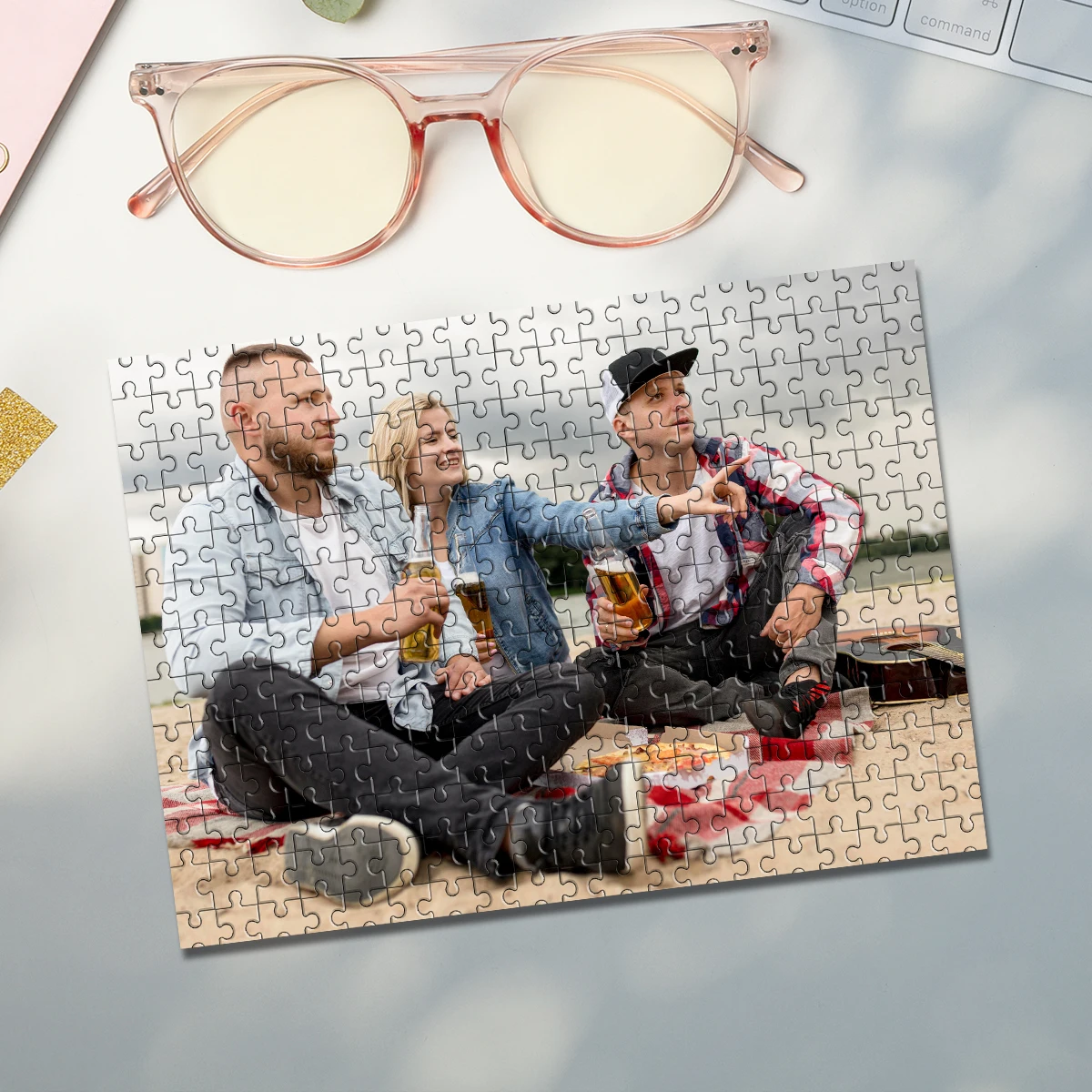 35/300/500/1000 Stück personalisiertes, individuelles Fotopuzzle mit Foto von Freunden, ein unvergessliches Erinnerungsstück oder eine besondere Feier