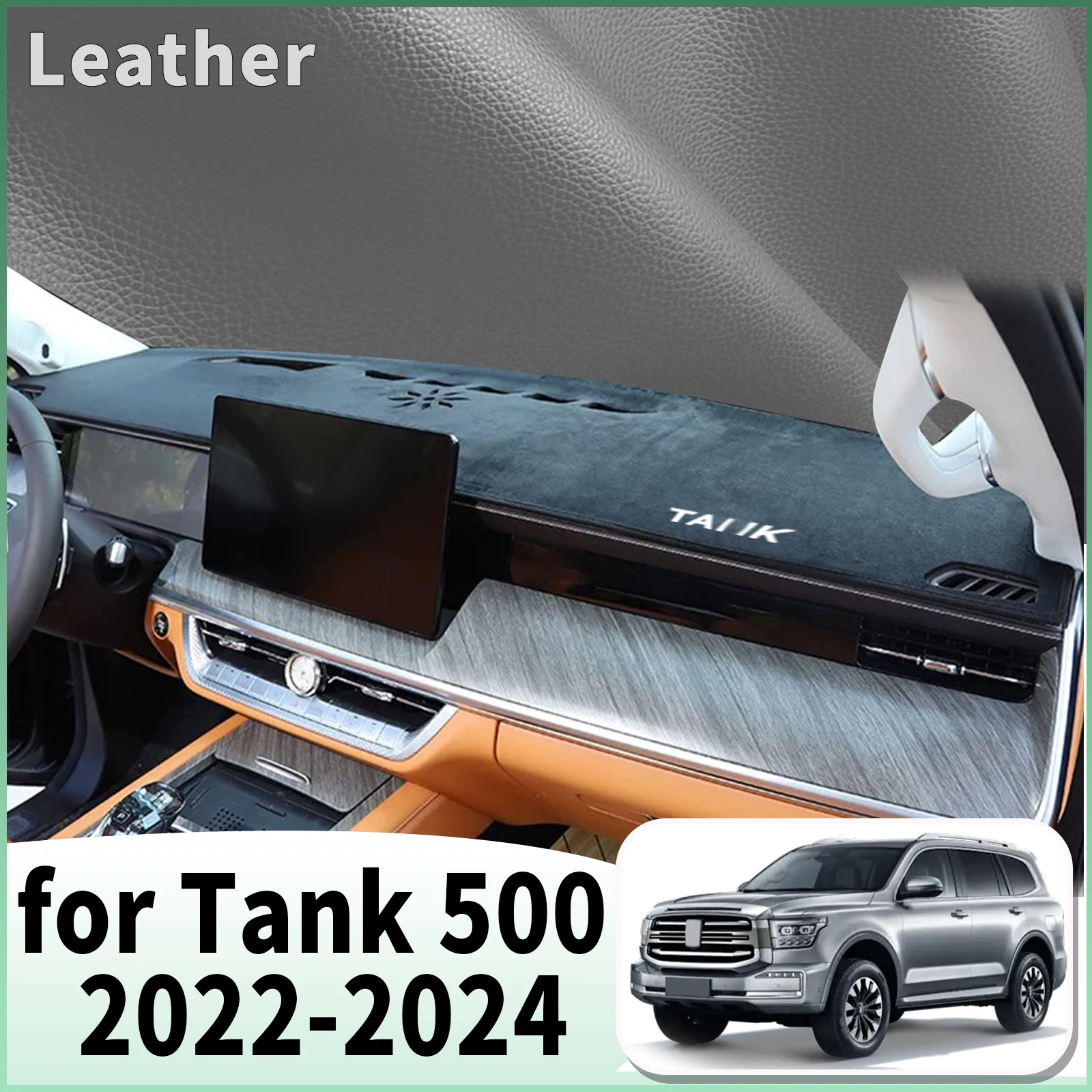 

fit for GWM Tank 500 2022 2023 2024 WIHTE LOGO Dashmat Car Accessories Dashboard Cover Pad DashMat Sunshade Protective Carpet
