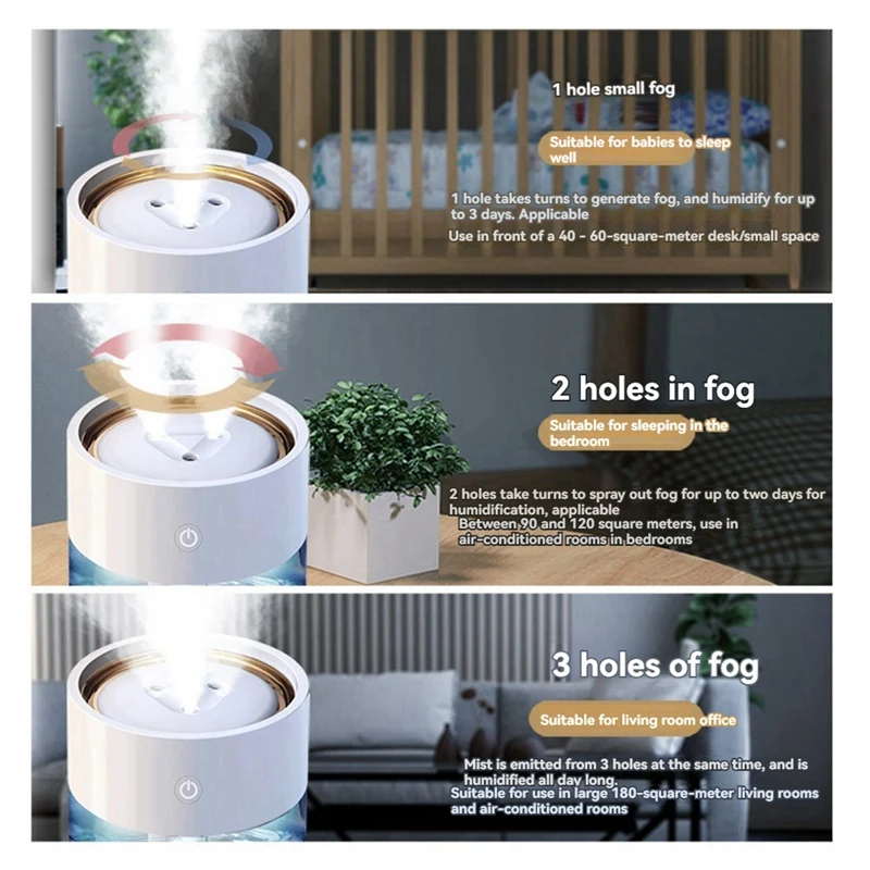 2л увлажнитель воздуха для дома USB большой емкости 3 насадки очиститель воздуха для тяжелого тумана со светодиодной лампой ультразвуковой Essenti OIL Diffus Aroma