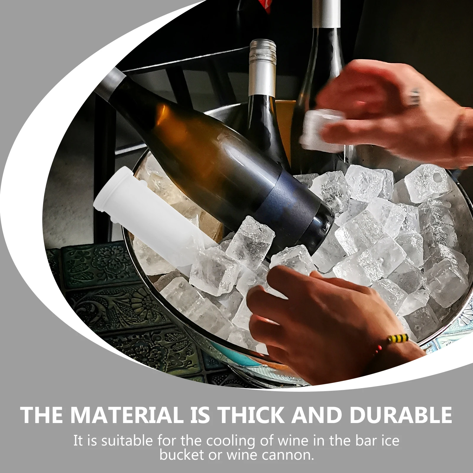 1 قطعة صندوق عمود الجليد الأبيض مادة سميكة غطاء عازل لشريط النبيذ تبريد الجليد تخزين دلو تشكيل حاوية