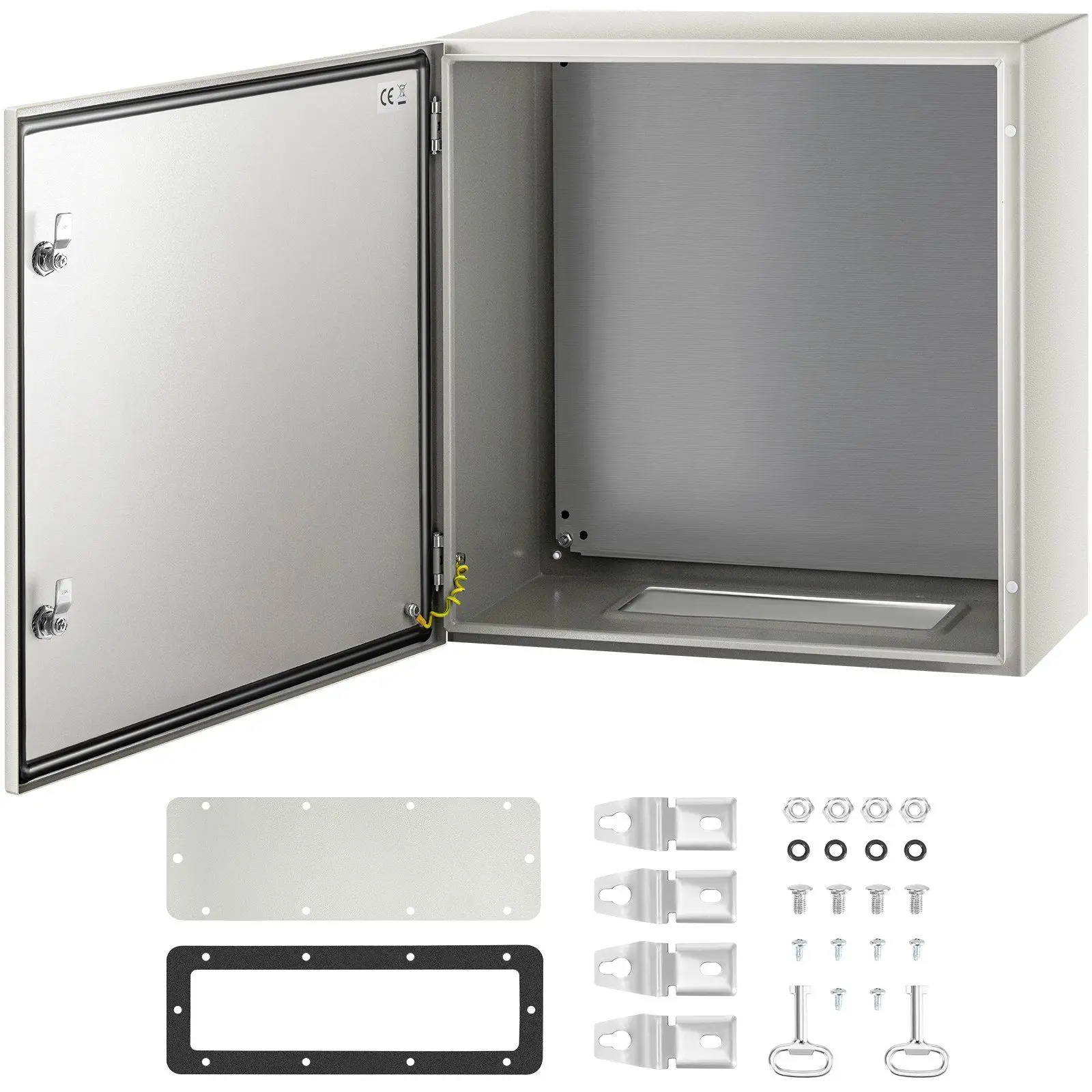 

24x24x12 NEMA 4X Metal Enclosure IP66 Water Dust Resistant Indoor Outdoor Use with Mounting Plate