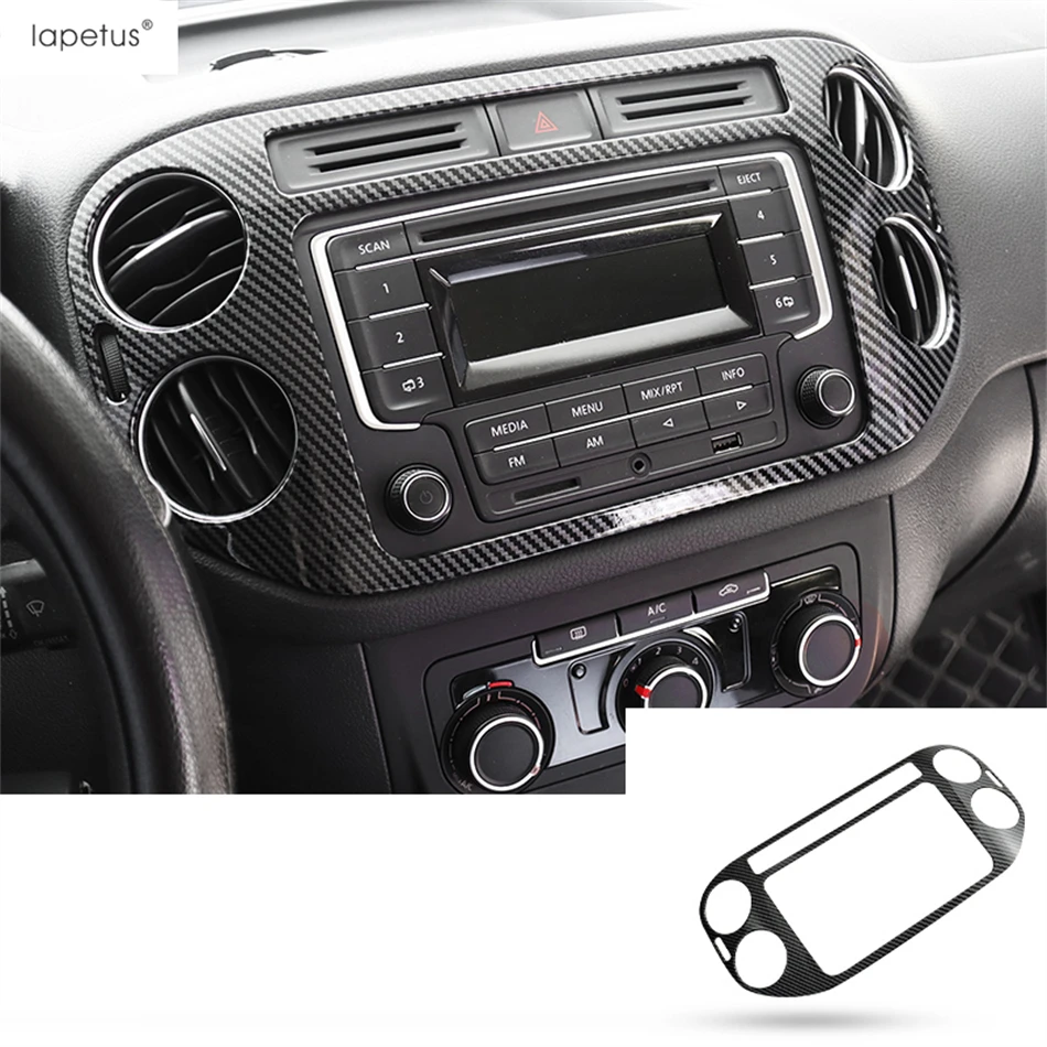 Central Control AC Air Conditioning Vent Outlet Panel Frame Cover Trim ABS Accessories For Volkswagen VW Tiguan MK1 2008 - 2015