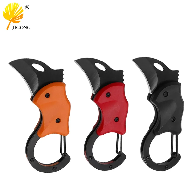 1PC Key Chain Mountaineering Buckle Sharp Mini Folding Knife Hanging Buckle Multifunction Outdoor