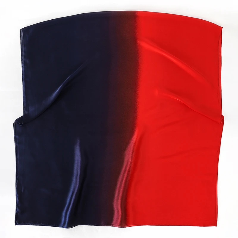 Luxus Farbverlauf Seiden schal Frauen Marke solide Femme Schals Wraps Bandana Kopf Foulard Mode Dame Hijab Hochzeit Poncho – Detail 32