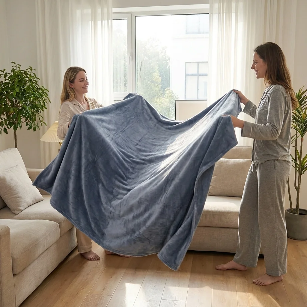 Solid Gray Flannel Throw, Thickened Warm Home Blanket, Ultra Soft & Lightweight Fabric, Simple Minimalist Style for Multi-purpose Daily Use