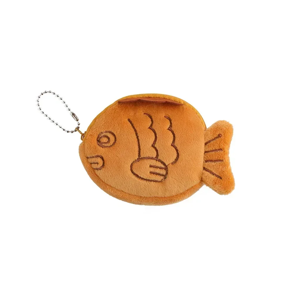 Cartoon Snapper Plush Coin Purse Cute Children's Coin Pouch Kids Cute Purse Mini Purse Earphone Data Cable Storage Bag Pendant