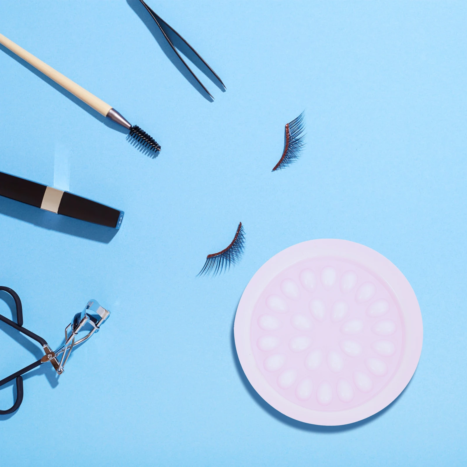 

100pcs Eyelash Glue Tray Holder False Eyelashes Makeup Tool Supply Women High Quality Plastic Stable Trays For Beginners Lash