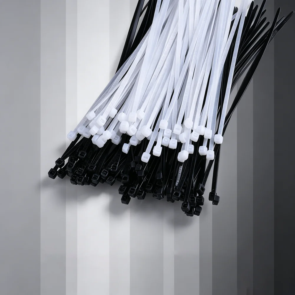 1 Packung Nylon-Kabelbinder Selbstsichernde Kabelbinder Verstellbare Kabelbefestigungsschlaufen für Zuhause und Büro Draht-Kabelbinder Großhandel – Detail 4
