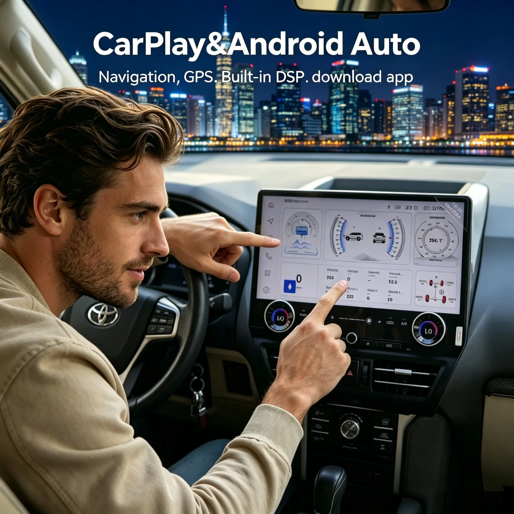 

16.8" Carplay Auto Android For Toyota Land Cruiser Prado 150 2010-2022 Screen Car Radio Multimedia Stereo Player GPS Head unit