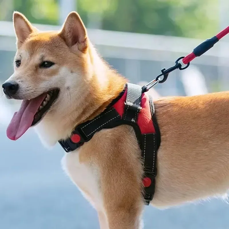 Регулируемая шлейка для собак, прочный Светоотражающий поводок, Тяговая тяга, прочная шлейка для собак, жилет, товары для больших собак хаски, аксессуары для домашних животных