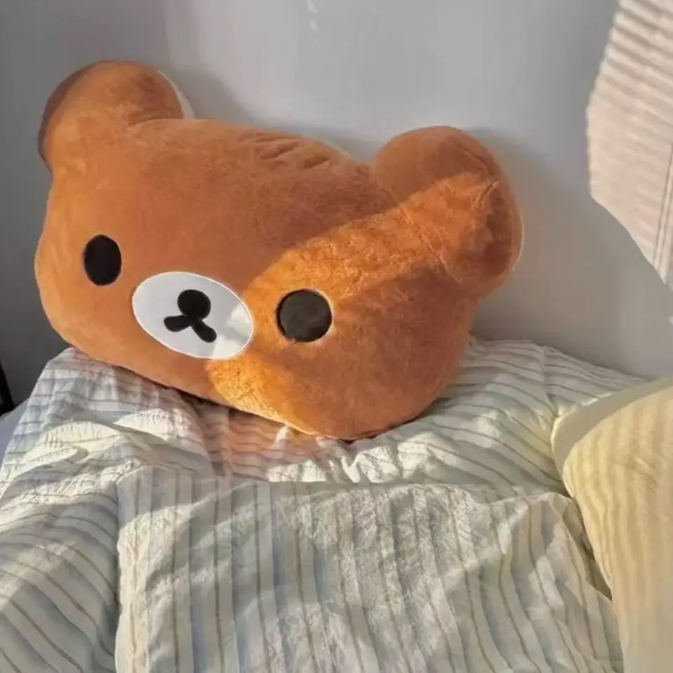 Meistverkauftes süßes Rilakkuma-Plüsch-warmes Handkissen, Cartoon-Bär, Plüschtier, weiches Kissen, Geburtstagsgeschenk – Detail 3