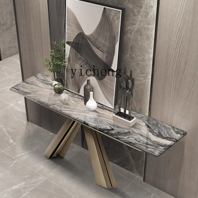 

XL light luxury marble entrance table end view table stainless steel entry ultra-narrow entrance table