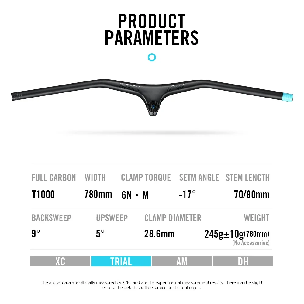 ليكسون T1000 الجبلية المتكاملة المقود الكربون دراجة هوائية جبلية قمرة القيادة 780 مللي متر RSL الجوزاء XC محاكمة قطعة واحدة المقود دراجة جزء