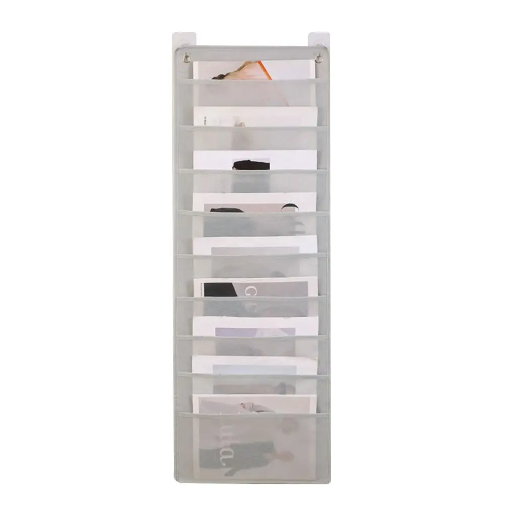 Non-woven Fabric Document Hanging Storage Bag Pocket Chart Folding Hanging File Large Capacity 3/6/9-layer Book Storage Bag