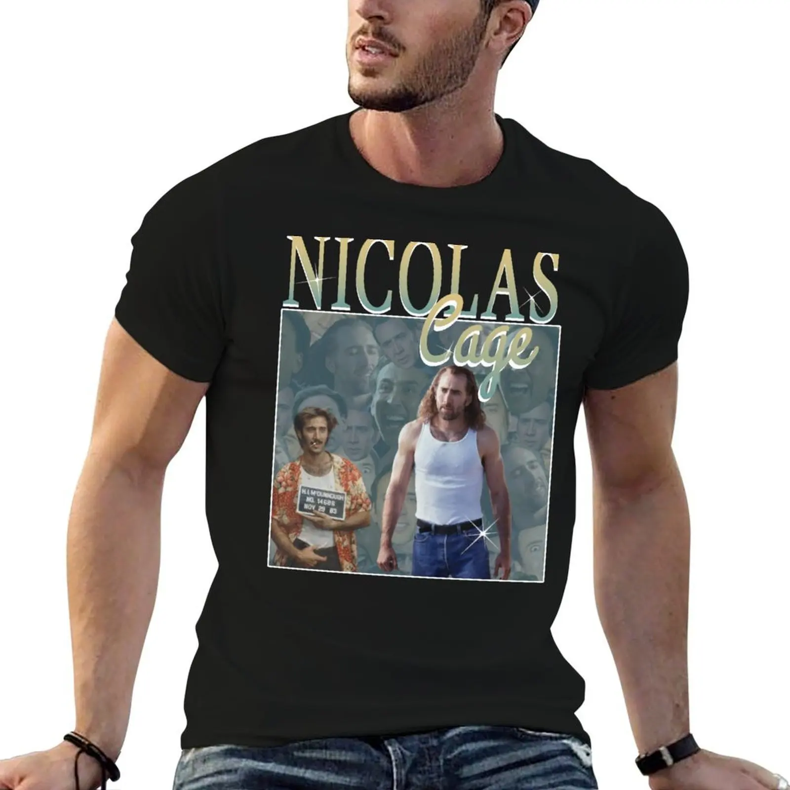 

Nicholas Cage Vintage - Nicolas Cage - Nick Cage - Nic T-Shirt t shirt for man 100 percent cotton cotton t shirt pack T-Shirt