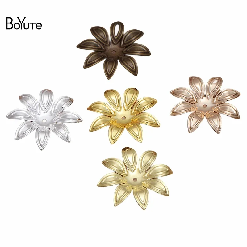 

BoYuTe (50 Pieces/Lot) 29MM European Flower Metal Brass Material Handmade DIY Jewelry Accessories