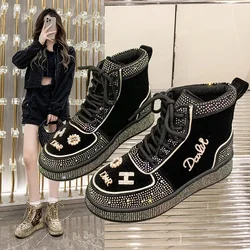 Women's Sneakers With Sparkles shoes Woman Shoes Luxury Platform Woman-shoes Womens Net surface Rhinestone Fashion Casual shoes