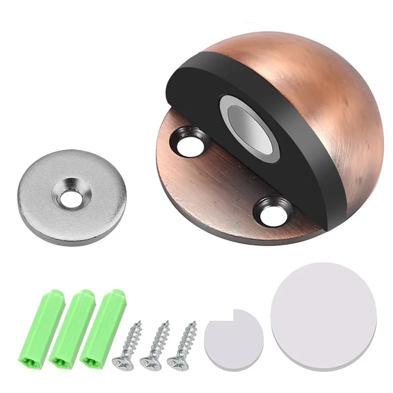 KK & FING fermaporta magnetico in acciaio inossidabile Punch-free Door Touch aspirazione magnetica in gomma semicerchio Anti-collisione fermaporta