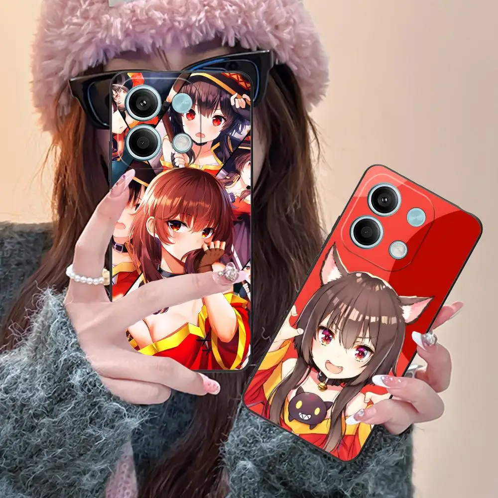 

Чехол для мобильного телефона Konosuba Megumin для POCO M6 M5 M4 M3 X7 X6 X5 X4 X3 F6 F5 F4 Pro GT 5G с цветной печатью, защитная роскошь