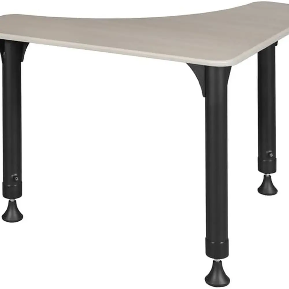 Maple-Finished Height-Adjustable School Desk, 28 Square, 23-34 Range, Rounded Corners