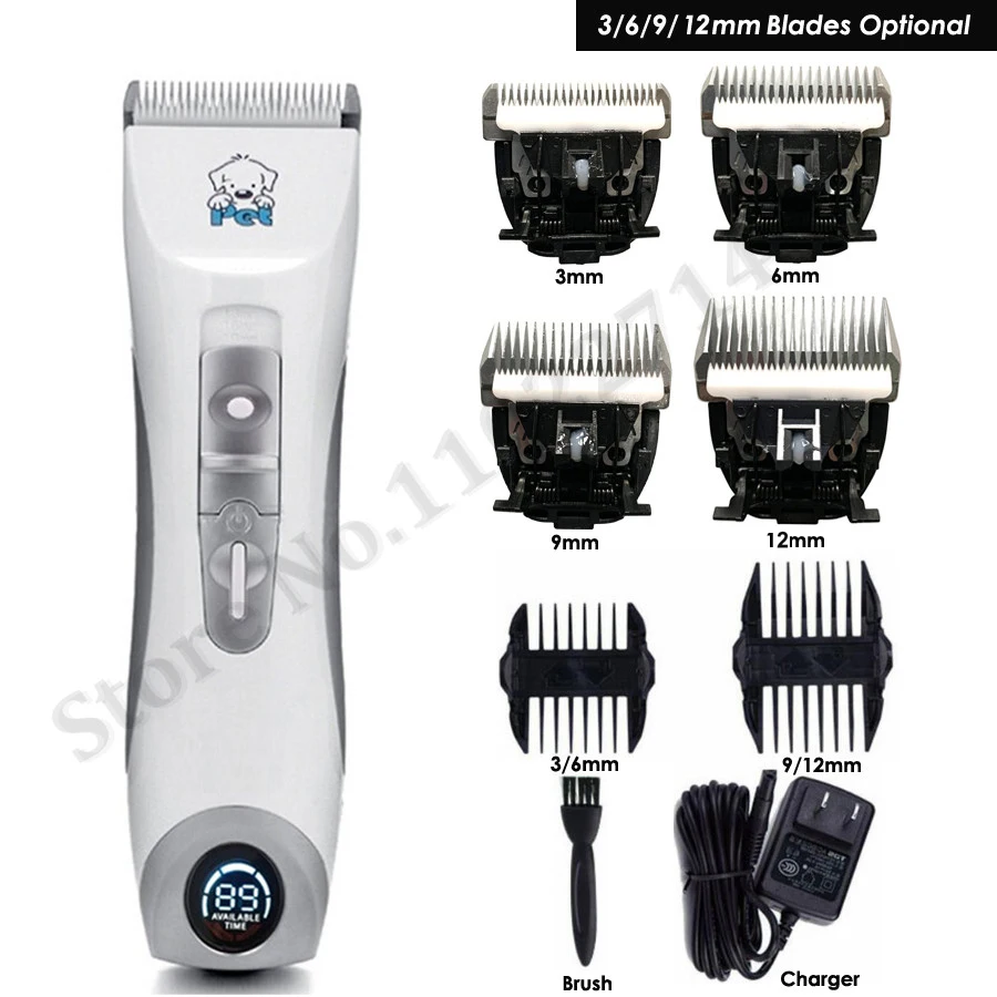 CP9600 Dog Clipper Professional LCD Screen Cat Pet Clippers Electrical Grooming Trimmer Animals Rechargeable Haircut Machine