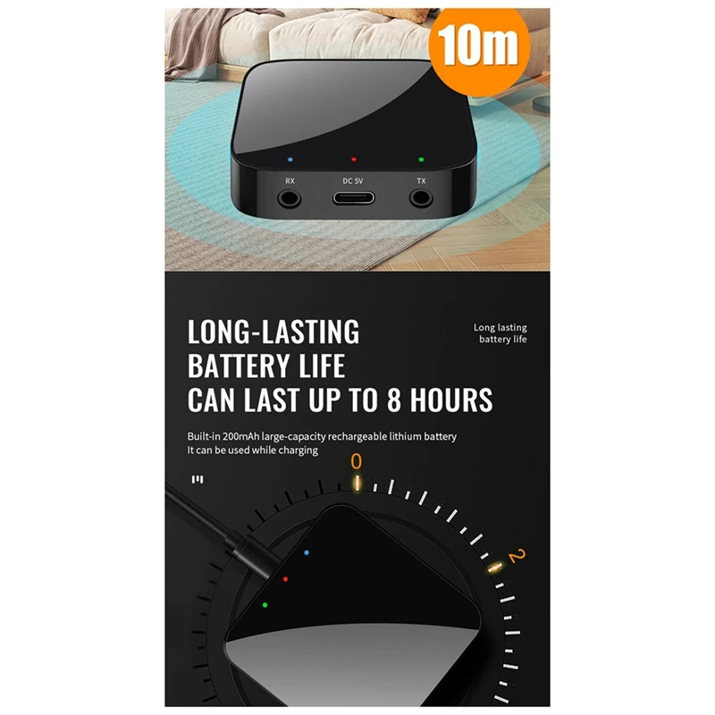 Новый Bluetooth компьютерный передатчик-приемник 2-в-1 5,3 Bluetooth-адаптер Aux автомобильный конвертер, простой в использовании, прочный, тонкое качество изготовления