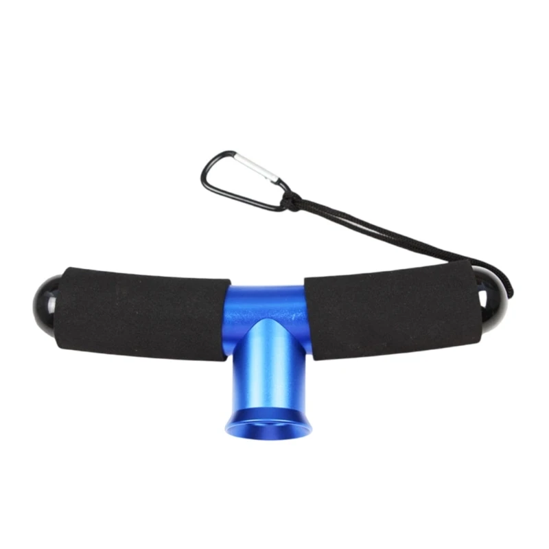 Fishing Fighting Bracket T Fishing Waist Holder Aluminum Fishing Belt Rod Holder with Lanyard Rod Butt Cushions