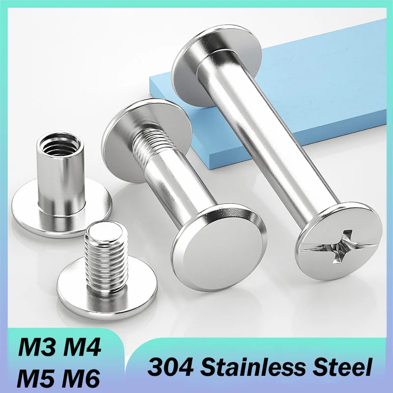 M3 M4 M5 M6 304 Stainless Steel Binding Chicago Screw Leather Bag Accounk Photo Album Screw Books Butt Assembling Bolts