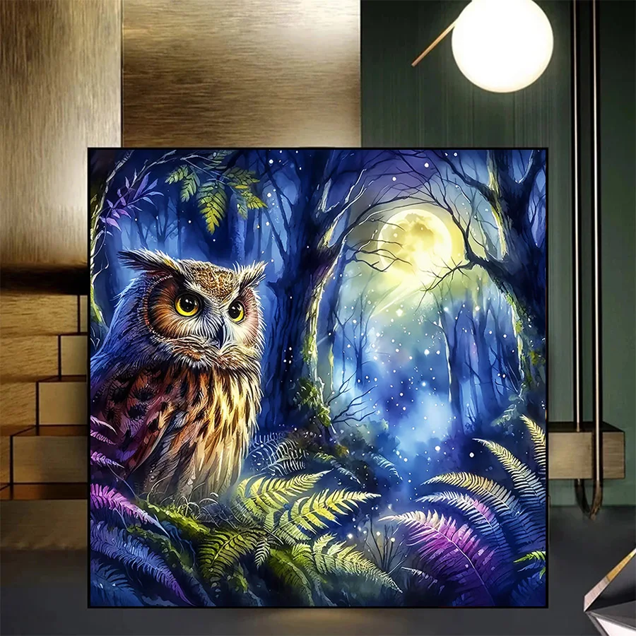 Diamond Embroidery Dreamy Abstract Animal Art Moonlight Owl Full Square Round Diamond Mosaic Painting Cross Stitch Wall Decor