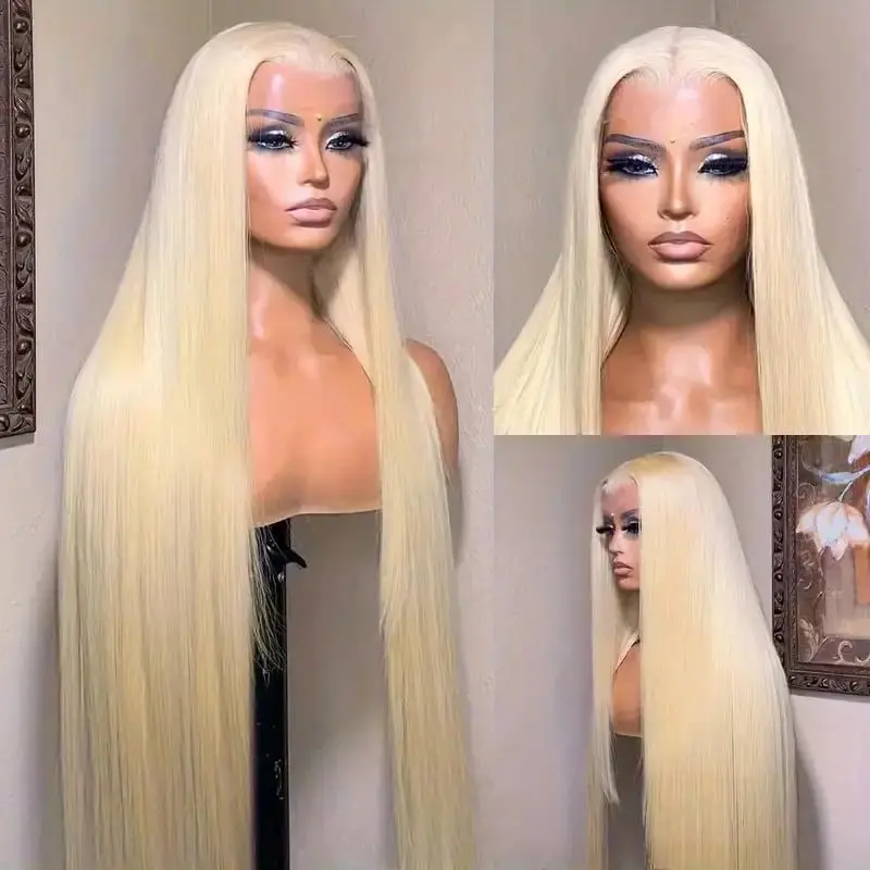 36 Inch 613  Blonde 13x6 HD Lace Frontal Wig 13x4 Front Human Hair Wig 180% Straight Transparent Pre-plucked Brazilian For Women