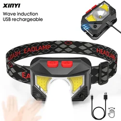 Powerfull LED Headlamp Built-in battery Rechargeable LED Headlight Body Motion Sensor Head Flashlight Camping Torch Light Lamp