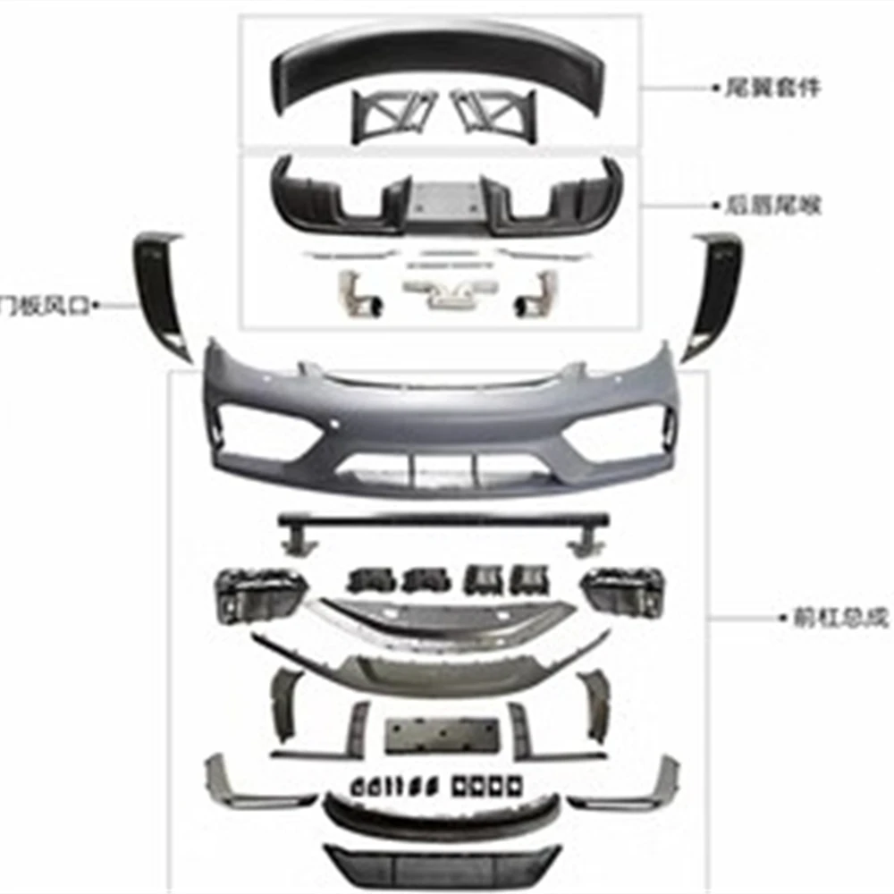 Car surround body kit Front bumper rear lip Tail throat spoiler for Porsche Cayman 718 981modified GT4