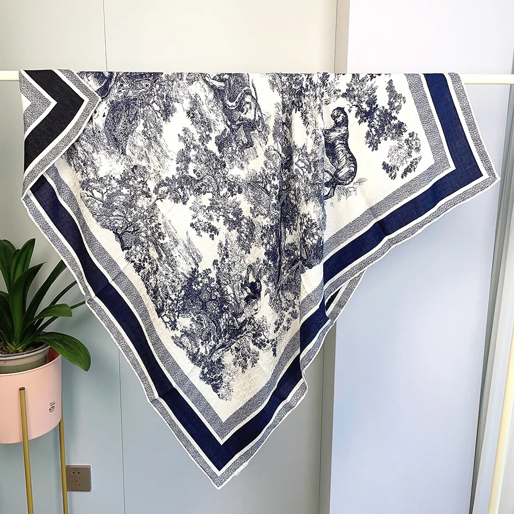 

Double Face Winter Wool Scarf Luxury Square Shawls Women Silk Wool Scarves Mother Christmas Gift Hand Rolled Edges Pashmina