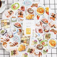 45pcs Cute Cartoon Animal Food Sticker Photo Blbum Scrapbook Paper Decoration Sticker Diy Handmade Gift Card Arts Craft Korean