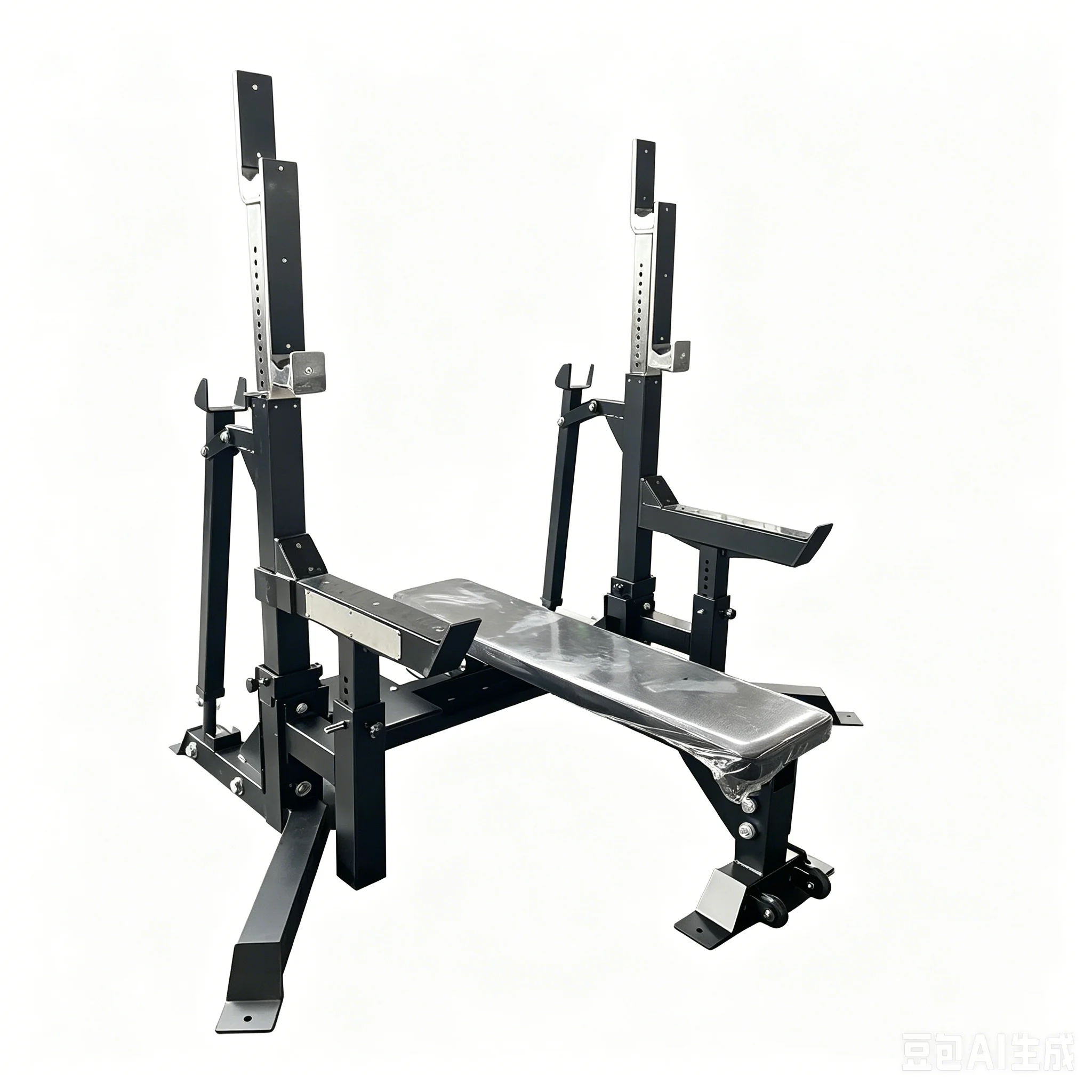 Mobile Adjustable Bench Press Station with Wheels,Backrest Design for Full-Body Workout, Home Gym & Crossfit Lovers Preferred