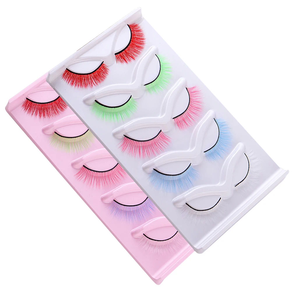 2-Boxen-Wimpern, farbig, individuelle kurze Make-up-Zubehör, gefälschte natürliche Make-up-Zubehör-Packung, Verlängerungen, dünne Wimpern