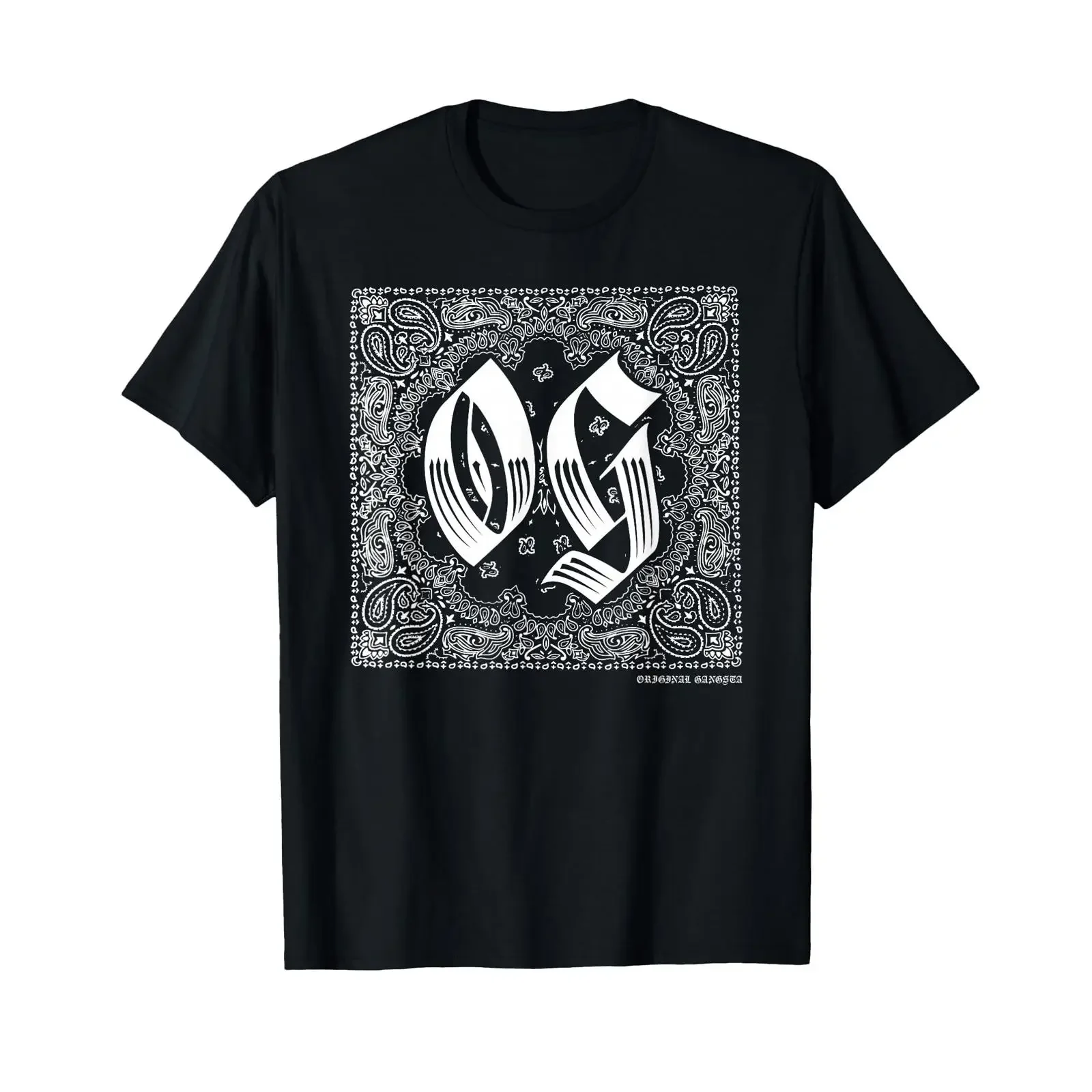 Camiseta OG Bandana Original Gangster Cholo, estilo Chicano Westside, vintage, lavada, macia, para uso diário, masculina.